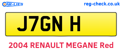 J7GNH are the vehicle registration plates.