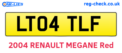 LT04TLF are the vehicle registration plates.