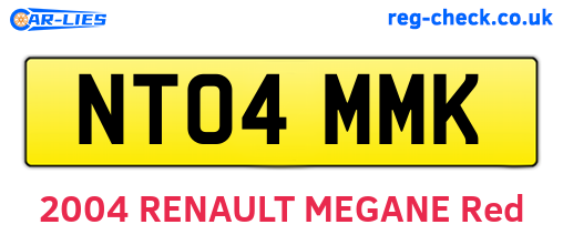 NT04MMK are the vehicle registration plates.