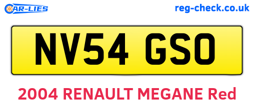 NV54GSO are the vehicle registration plates.