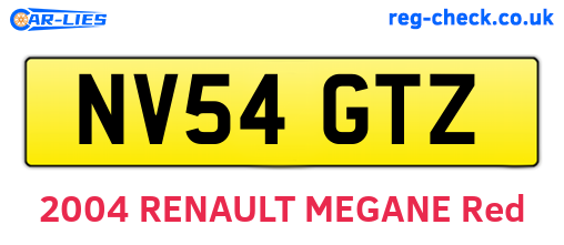 NV54GTZ are the vehicle registration plates.