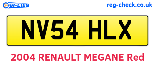 NV54HLX are the vehicle registration plates.