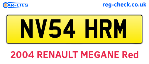 NV54HRM are the vehicle registration plates.