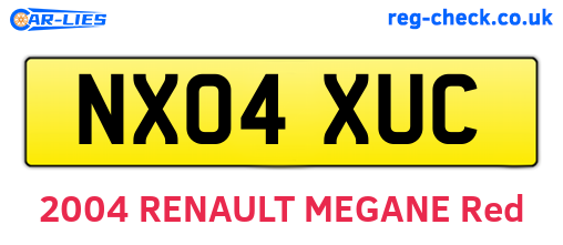 NX04XUC are the vehicle registration plates.