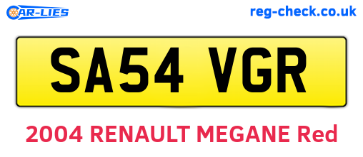 SA54VGR are the vehicle registration plates.