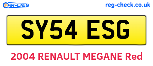 SY54ESG are the vehicle registration plates.