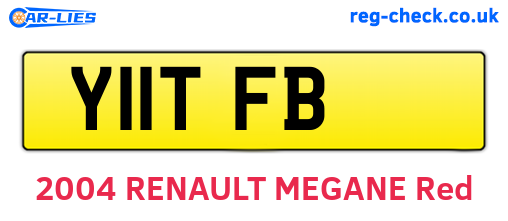 Y11TFB are the vehicle registration plates.