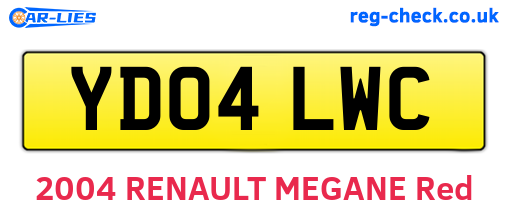 YD04LWC are the vehicle registration plates.