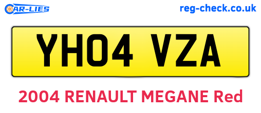YH04VZA are the vehicle registration plates.