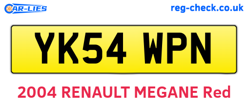 YK54WPN are the vehicle registration plates.
