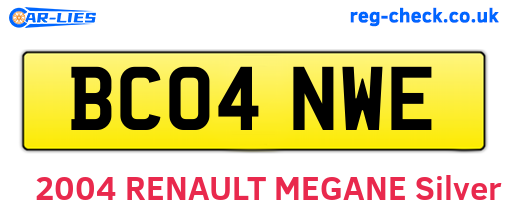 BC04NWE are the vehicle registration plates.