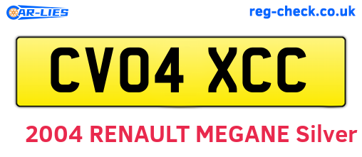 CV04XCC are the vehicle registration plates.