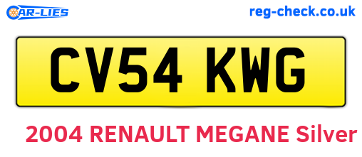 CV54KWG are the vehicle registration plates.