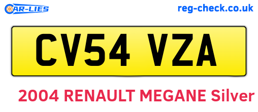 CV54VZA are the vehicle registration plates.