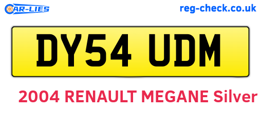 DY54UDM are the vehicle registration plates.