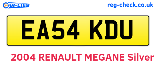 EA54KDU are the vehicle registration plates.