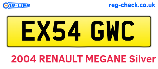 EX54GWC are the vehicle registration plates.