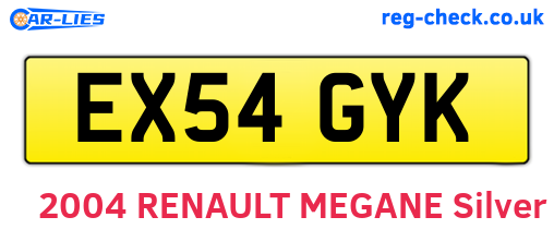 EX54GYK are the vehicle registration plates.