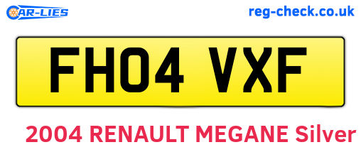 FH04VXF are the vehicle registration plates.