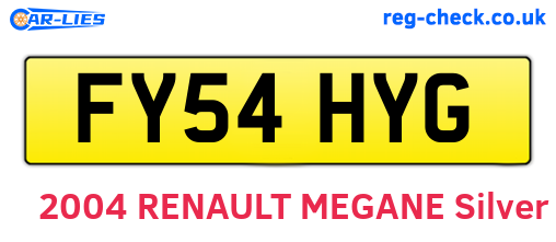 FY54HYG are the vehicle registration plates.