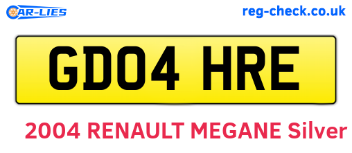 GD04HRE are the vehicle registration plates.