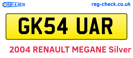 GK54UAR are the vehicle registration plates.