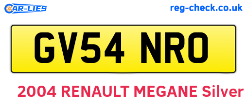 GV54NRO are the vehicle registration plates.