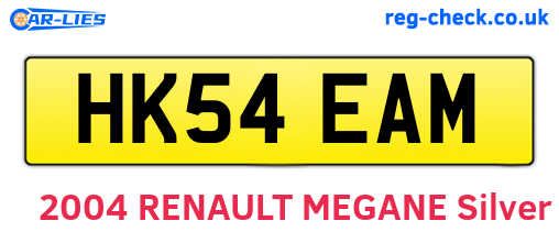 HK54EAM are the vehicle registration plates.
