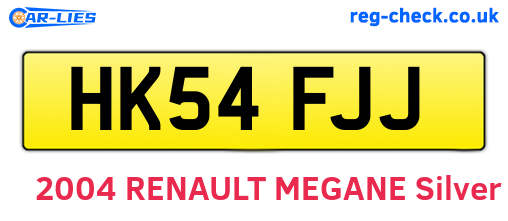 HK54FJJ are the vehicle registration plates.