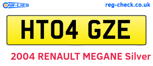 HT04GZE are the vehicle registration plates.