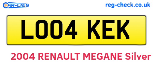 LO04KEK are the vehicle registration plates.