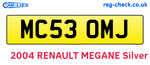 MC53OMJ are the vehicle registration plates.