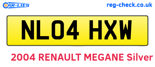 NL04HXW are the vehicle registration plates.