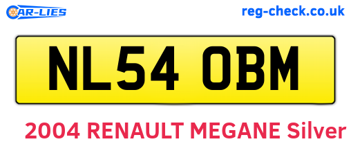 NL54OBM are the vehicle registration plates.
