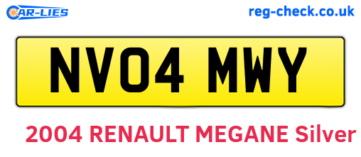 NV04MWY are the vehicle registration plates.