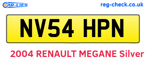 NV54HPN are the vehicle registration plates.