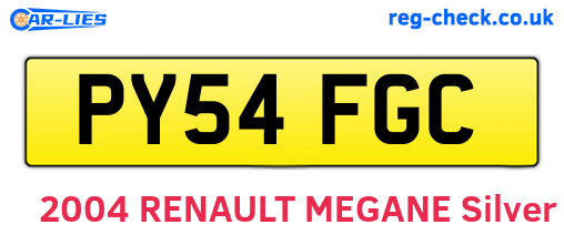 PY54FGC are the vehicle registration plates.