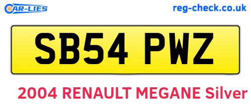 SB54PWZ are the vehicle registration plates.
