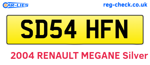 SD54HFN are the vehicle registration plates.