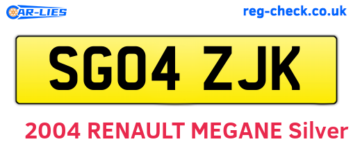 SG04ZJK are the vehicle registration plates.