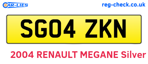 SG04ZKN are the vehicle registration plates.