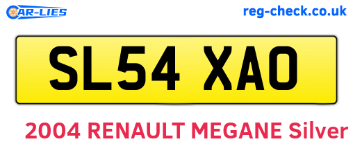 SL54XAO are the vehicle registration plates.