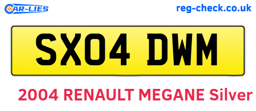 SX04DWM are the vehicle registration plates.