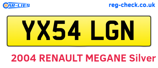 YX54LGN are the vehicle registration plates.