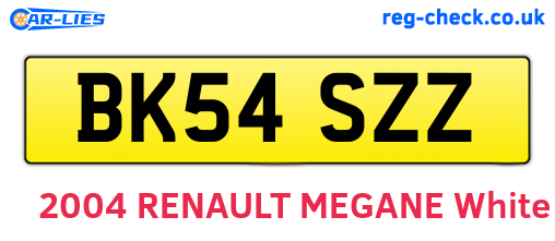 BK54SZZ are the vehicle registration plates.