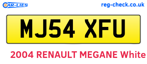 MJ54XFU are the vehicle registration plates.