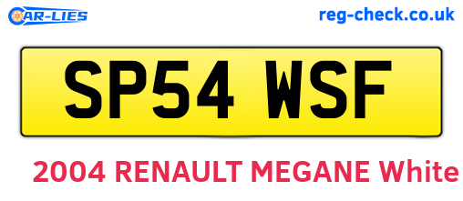SP54WSF are the vehicle registration plates.