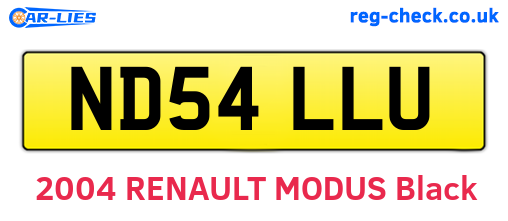 ND54LLU are the vehicle registration plates.