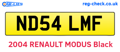 ND54LMF are the vehicle registration plates.