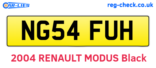 NG54FUH are the vehicle registration plates.